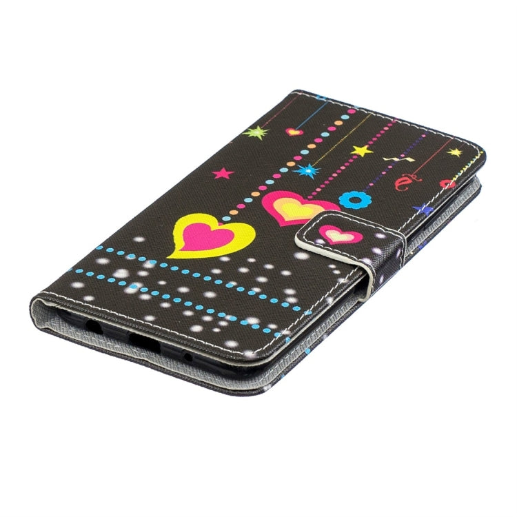 Colorful Heart Pattern Horizontal Flip Leather Case for Galaxy A10, with Holder & Card Slots & Wallet
