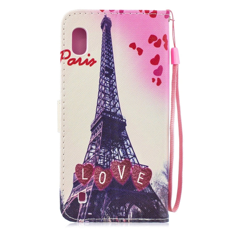 Love Tower Pattern Horizontal Flip Leather Case for Galaxy A10, with Holder & Card Slots & Wallet