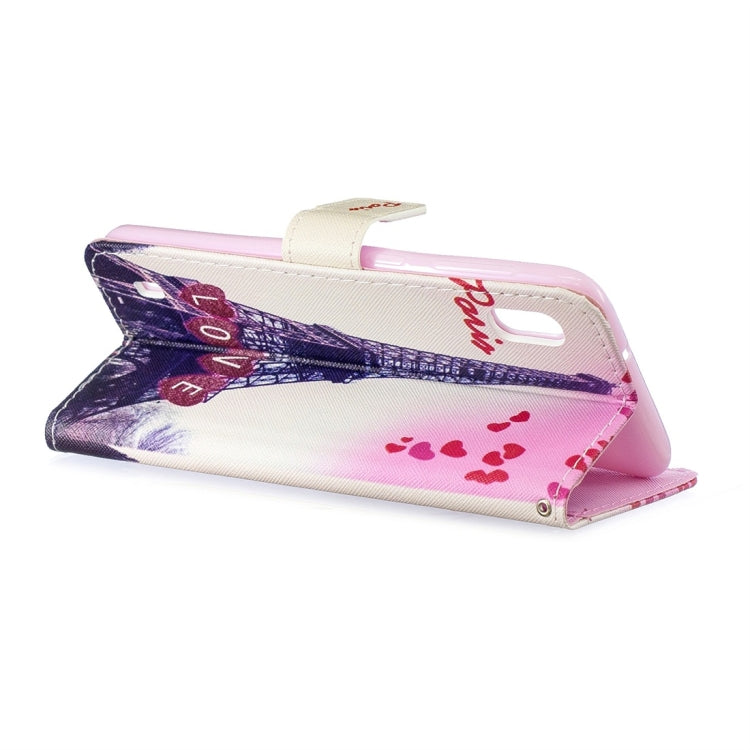 Love Tower Pattern Horizontal Flip Leather Case for Galaxy A10, with Holder & Card Slots & Wallet