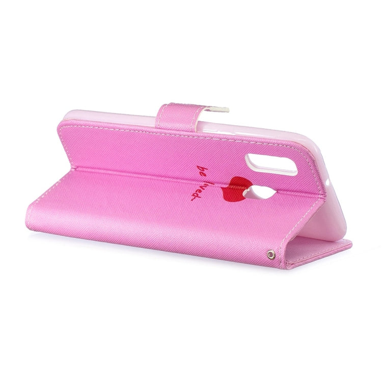 Heart Pattern Horizontal Flip Leather Case for Galaxy A20e, with Holder & Card Slots & Wallet
