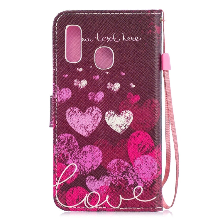 Letter Heart Pattern Horizontal Flip Leather Case for Galaxy A20e, with Holder & Card Slots & Wallet