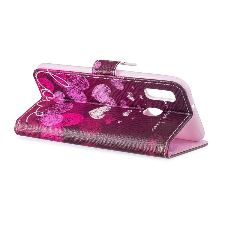 Letter Heart Pattern Horizontal Flip Leather Case for Galaxy A20e, with Holder & Card Slots & Wallet