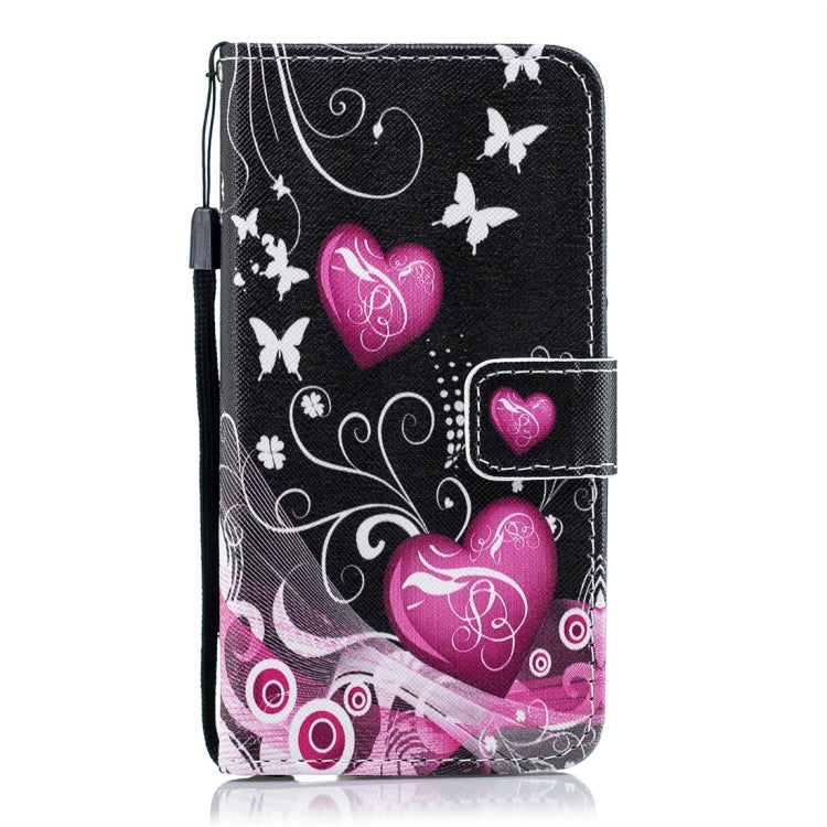 Little Peach Heart Pattern Horizontal Flip Leather Case for Galaxy A20e, with Holder & Card Slots & Wallet