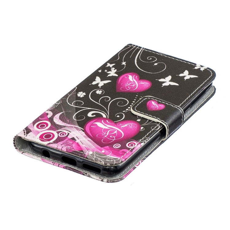 Little Peach Heart Pattern Horizontal Flip Leather Case for Galaxy A20e, with Holder & Card Slots & Wallet