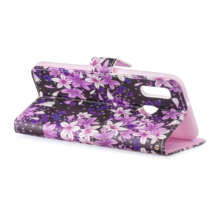 Lily Pattern Horizontal Flip Leather Case for Galaxy A20e, with Holder & Card Slots & Wallet