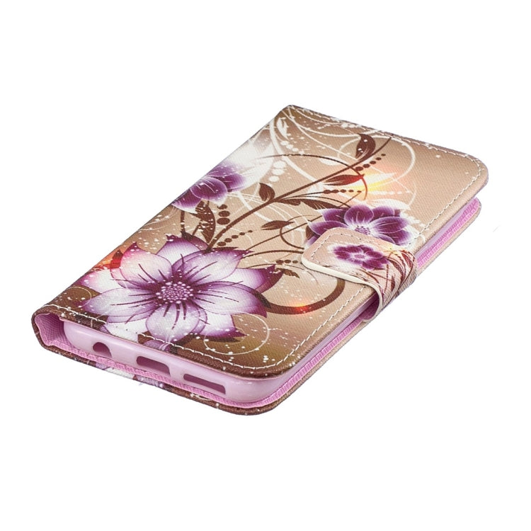 Lotus Pattern Horizontal Flip Leather Case for Galaxy A20e, with Holder & Card Slots & Wallet
