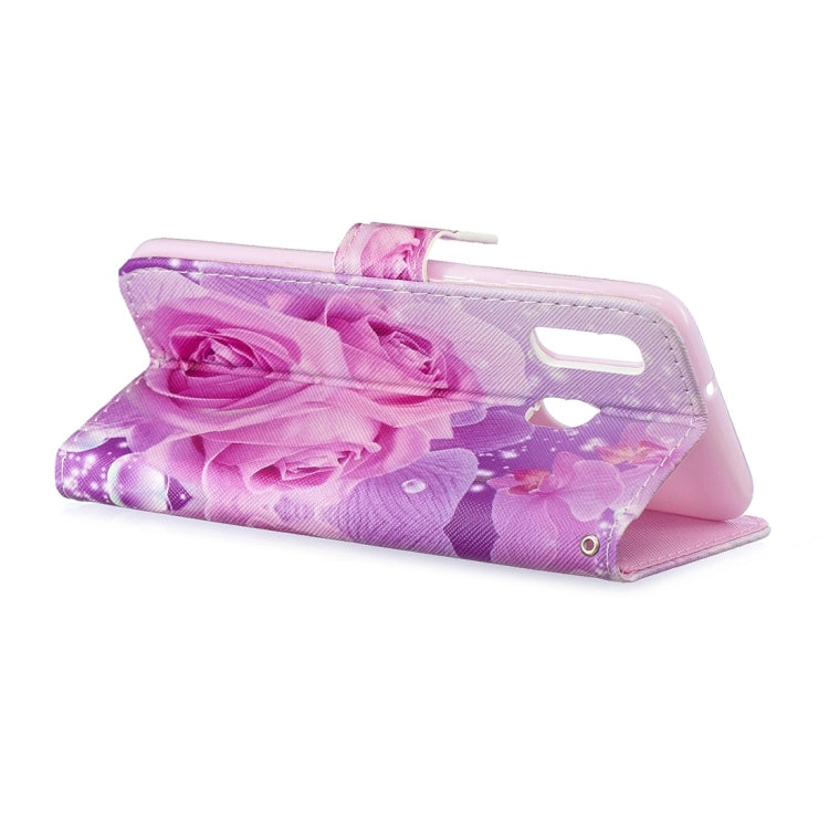 Rose Pattern Horizontal Flip Leather Case for Galaxy A20e, with Holder & Card Slots & Wallet