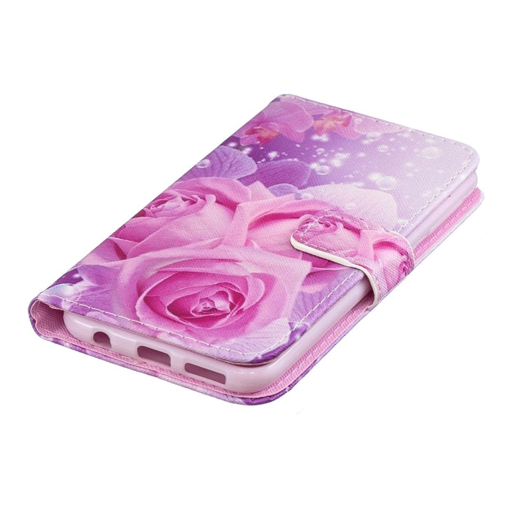 Rose Pattern Horizontal Flip Leather Case for Galaxy A20e, with Holder & Card Slots & Wallet
