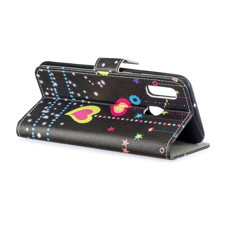 Colorful Heart Pattern Horizontal Flip Leather Case for Galaxy A20e, with Holder & Card Slots & Wallet