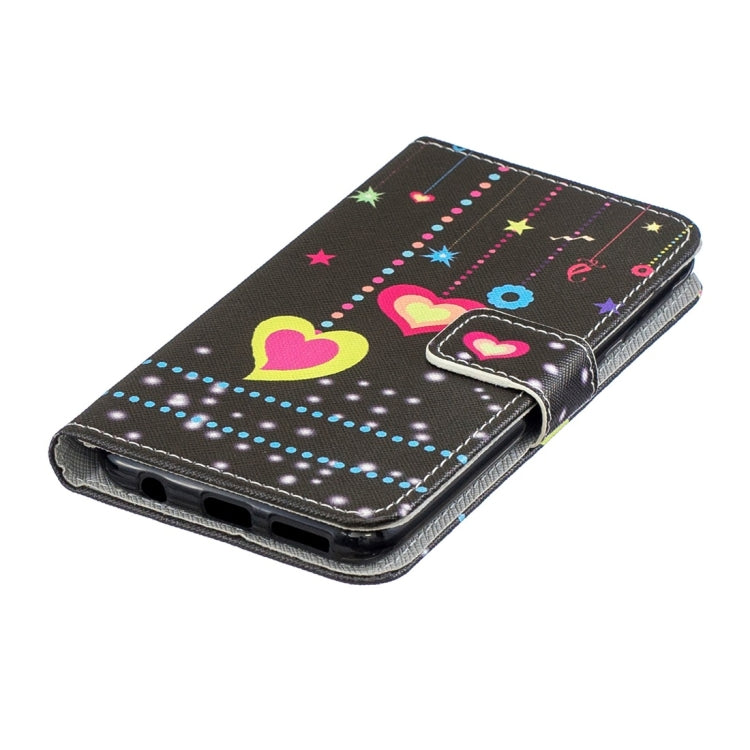 Colorful Heart Pattern Horizontal Flip Leather Case for Galaxy A20e, with Holder & Card Slots & Wallet