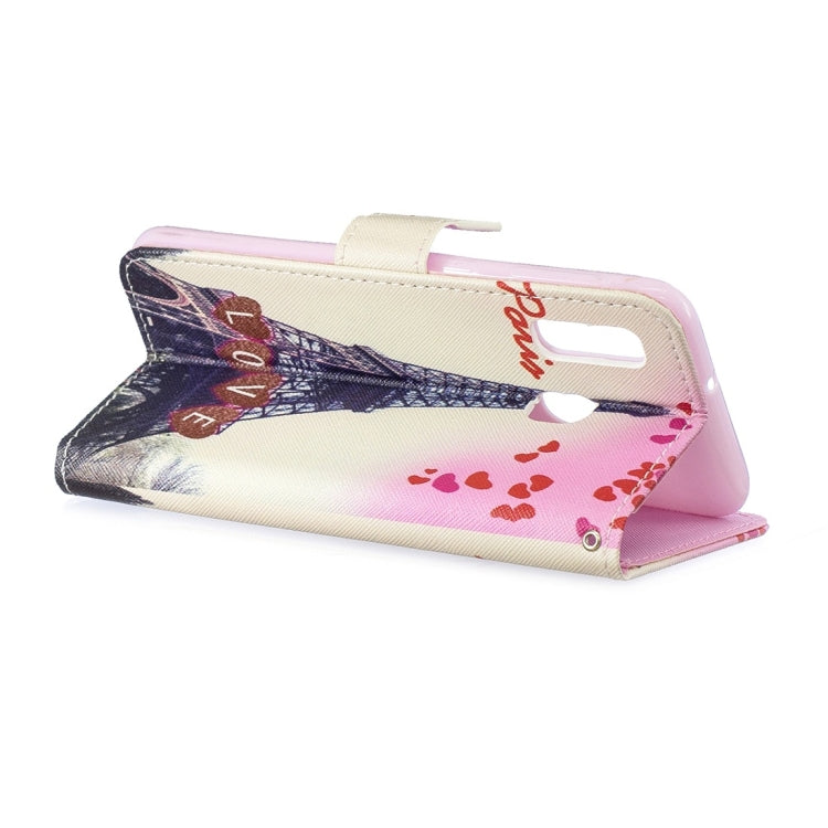 Love Tower Pattern Horizontal Flip Leather Case for Galaxy A20e, with Holder & Card Slots & Wallet