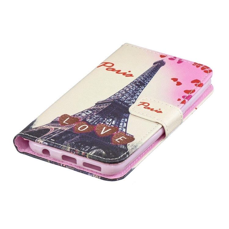 Love Tower Pattern Horizontal Flip Leather Case for Galaxy A20e, with Holder & Card Slots & Wallet
