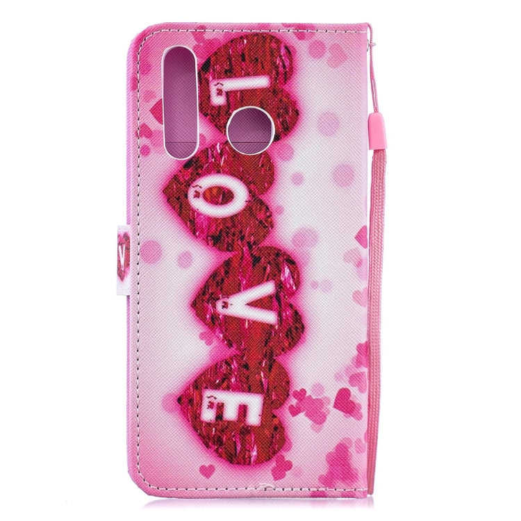 Love Pattern Horizontal Flip Leather Case for Galaxy A8s (2018), with Holder & Card Slots & Wallet