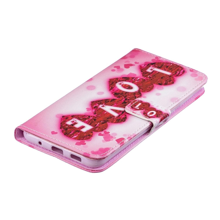 Love Pattern Horizontal Flip Leather Case for Galaxy A8s (2018), with Holder & Card Slots & Wallet