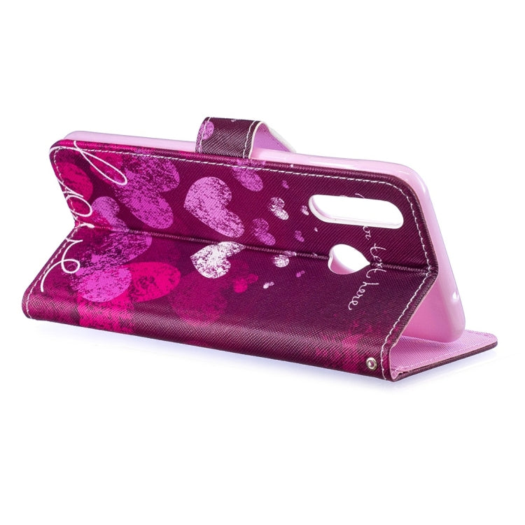 Letter Heart Pattern Horizontal Flip Leather Case for Galaxy A8s (2018), with Holder & Card Slots & Wallet