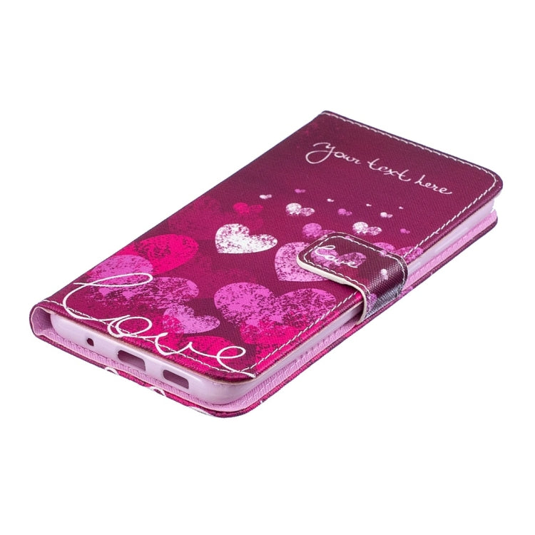 Letter Heart Pattern Horizontal Flip Leather Case for Galaxy A8s (2018), with Holder & Card Slots & Wallet
