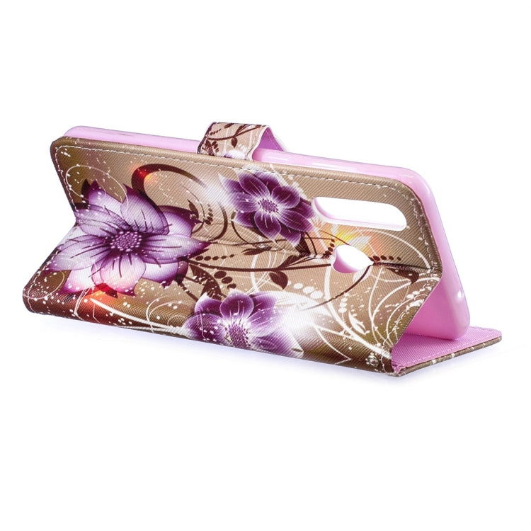 Lotus Pattern Horizontal Flip Leather Case for Galaxy A8s (2018), with Holder & Card Slots & Wallet