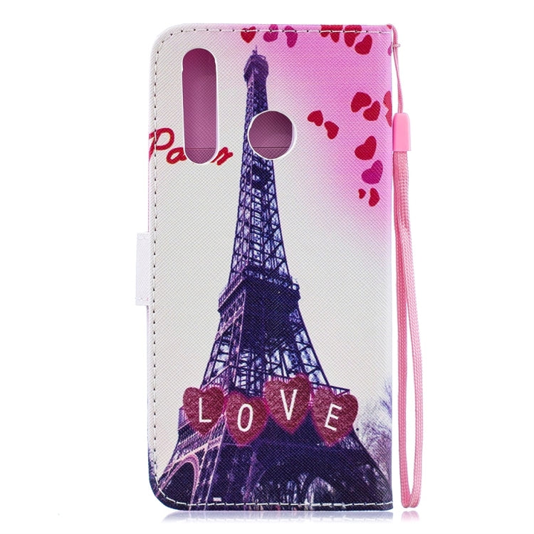 Love Tower Pattern Horizontal Flip Leather Case for Galaxy A8s (2018), with Holder & Card Slots & Wallet