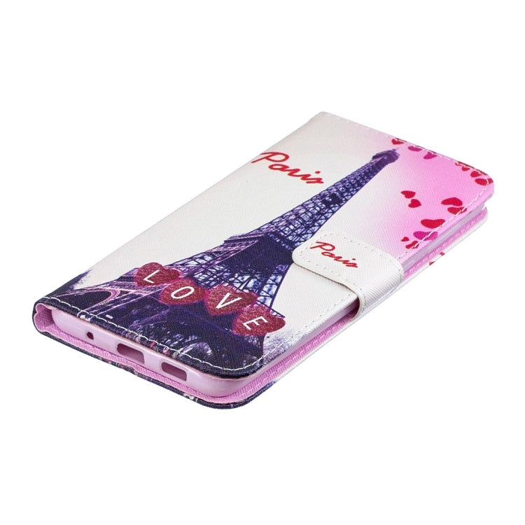 Love Tower Pattern Horizontal Flip Leather Case for Galaxy A8s (2018), with Holder & Card Slots & Wallet