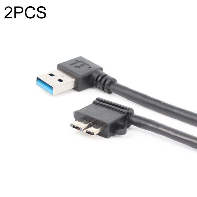 2 PCS USB 3.0 Left Elbow Male to Micro USB 3.0 Elbow Charging Data Cable, Cable Length: 27cm