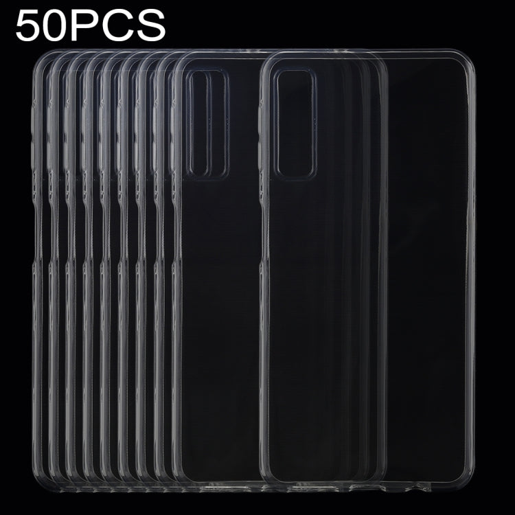 50 PCS 0.75mm Transparent TPU Protective Case for Galaxy A7 (2018)