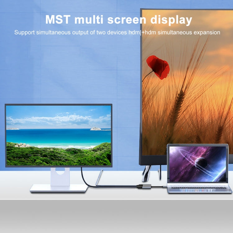 4 in 1 Multifunction USB-C / Type-C to PD USB-C / Type-C +USB 3.0+Dual HDMI HUB Docking Station