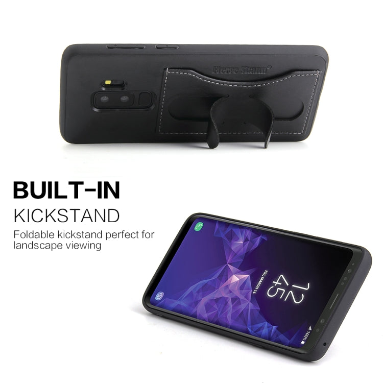 Fierre Shann Full Coverage Protective Leather Case for Galaxy S9+,  with Holder & Card Slot