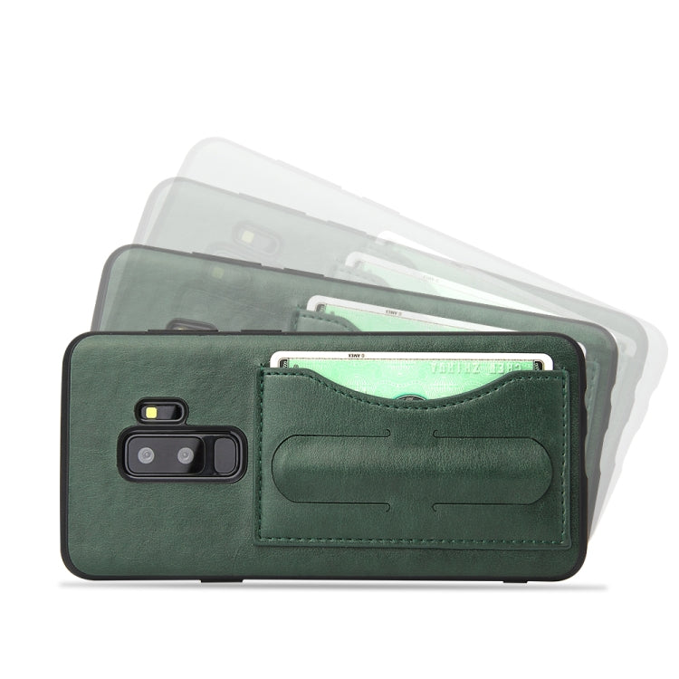 Fierre Shann Full Coverage Protective Leather Case for Galaxy S9+,  with Holder & Card Slot