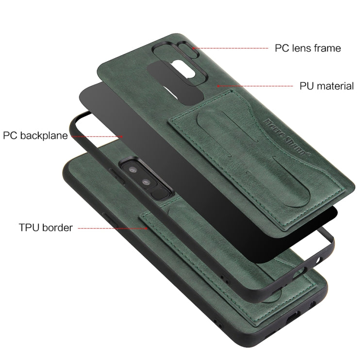 Fierre Shann Full Coverage Protective Leather Case for Galaxy S9+,  with Holder & Card Slot