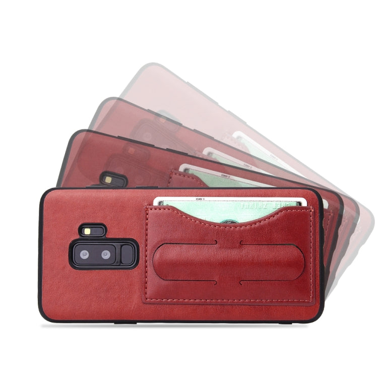 Fierre Shann Full Coverage Protective Leather Case for Galaxy S9+,  with Holder & Card Slot