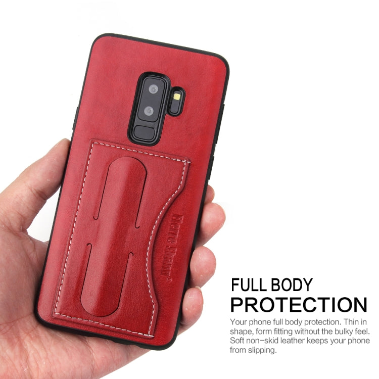 Fierre Shann Full Coverage Protective Leather Case for Galaxy S9+,  with Holder & Card Slot