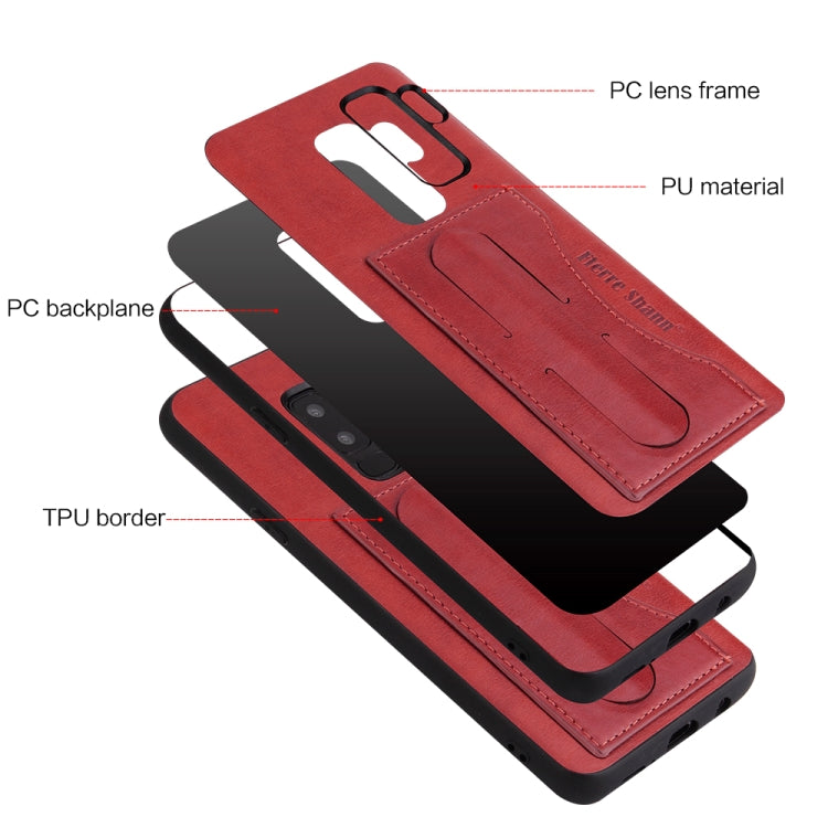 Fierre Shann Full Coverage Protective Leather Case for Galaxy S9+,  with Holder & Card Slot
