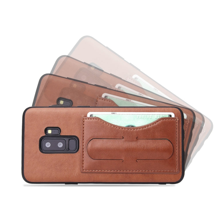 Fierre Shann Full Coverage Protective Leather Case for Galaxy S9+,  with Holder & Card Slot