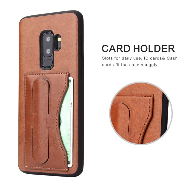 Fierre Shann Full Coverage Protective Leather Case for Galaxy S9+,  with Holder & Card Slot