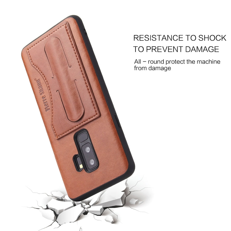 Fierre Shann Full Coverage Protective Leather Case for Galaxy S9+,  with Holder & Card Slot