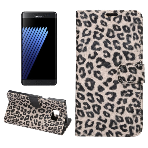 For Galaxy Note 7 / N930 Leopard Texture Magnetic Adsorption Horizontal Flip Leather Case with Card Slot & Holder & Wallet