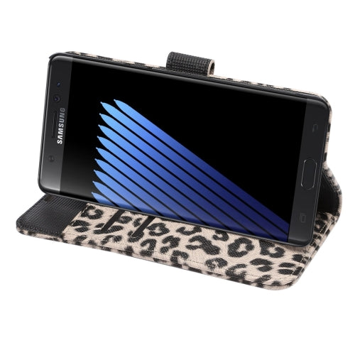 For Galaxy Note 7 / N930 Leopard Texture Magnetic Adsorption Horizontal Flip Leather Case with Card Slot & Holder & Wallet