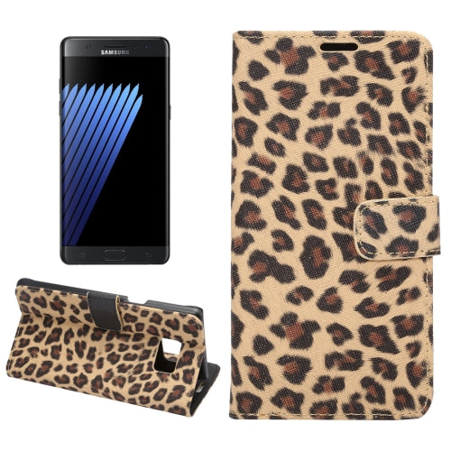 For Galaxy Note 7 / N930 Leopard Texture Magnetic Adsorption Horizontal Flip Leather Case with Card Slot & Holder & Wallet