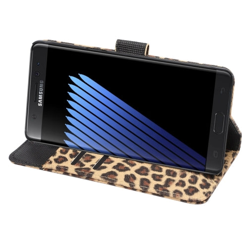 For Galaxy Note 7 / N930 Leopard Texture Magnetic Adsorption Horizontal Flip Leather Case with Card Slot & Holder & Wallet