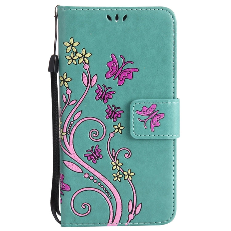 For Galaxy A3 (2017) Painted Butterfly Pattern Horizontal Flip Leather Case with Holder & Card Slots & Wallet & Lanyard