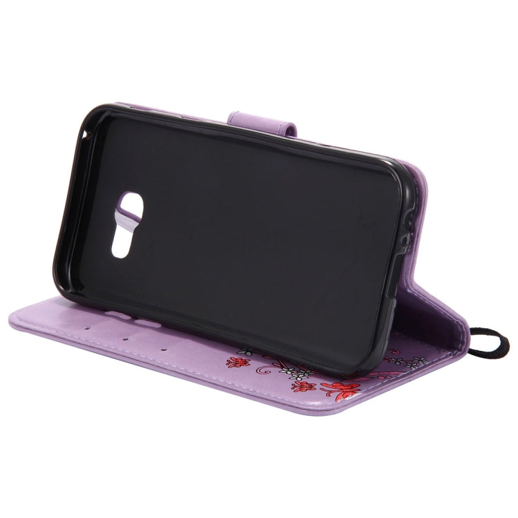 For Galaxy A3 (2017) Painted Butterfly Pattern Horizontal Flip Leather Case with Holder & Card Slots & Wallet & Lanyard