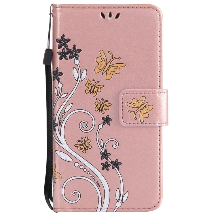For Galaxy A3 (2017) Painted Butterfly Pattern Horizontal Flip Leather Case with Holder & Card Slots & Wallet & Lanyard