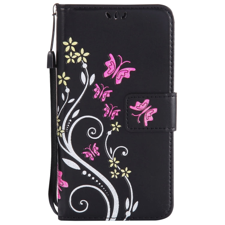 For Galaxy A5 (2017) Painted Butterfly Pattern Horizontal Flip Leather Case with Holder & Card Slots & Wallet & Lanyard