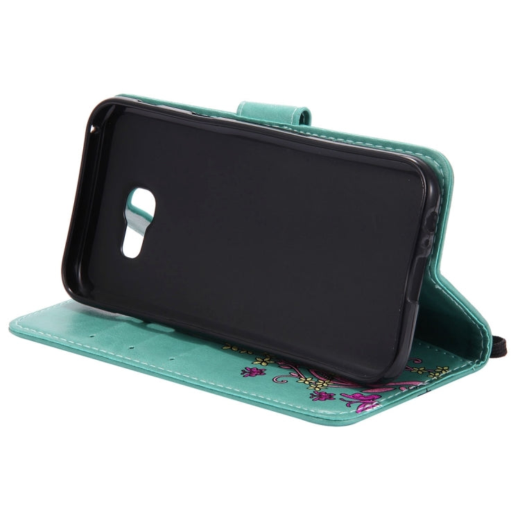 For Galaxy A5 (2017) Painted Butterfly Pattern Horizontal Flip Leather Case with Holder & Card Slots & Wallet & Lanyard