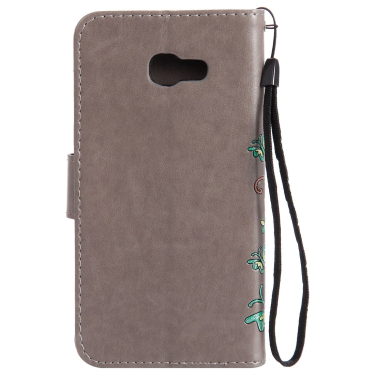 For Galaxy A5 (2017) Painted Butterfly Pattern Horizontal Flip Leather Case with Holder & Card Slots & Wallet & Lanyard