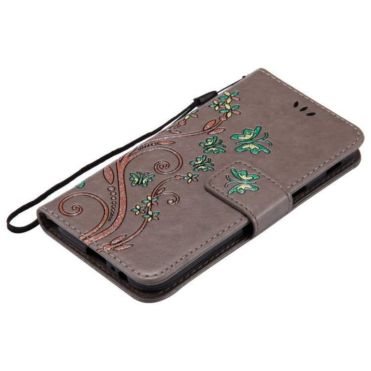 For Galaxy A5 (2017) Painted Butterfly Pattern Horizontal Flip Leather Case with Holder & Card Slots & Wallet & Lanyard