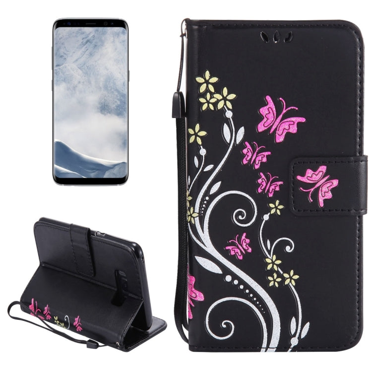 For Galaxy S8 Painted Butterfly Pattern Horizontal Flip Leather Case with Holder & Card Slots & Wallet & Lanyard