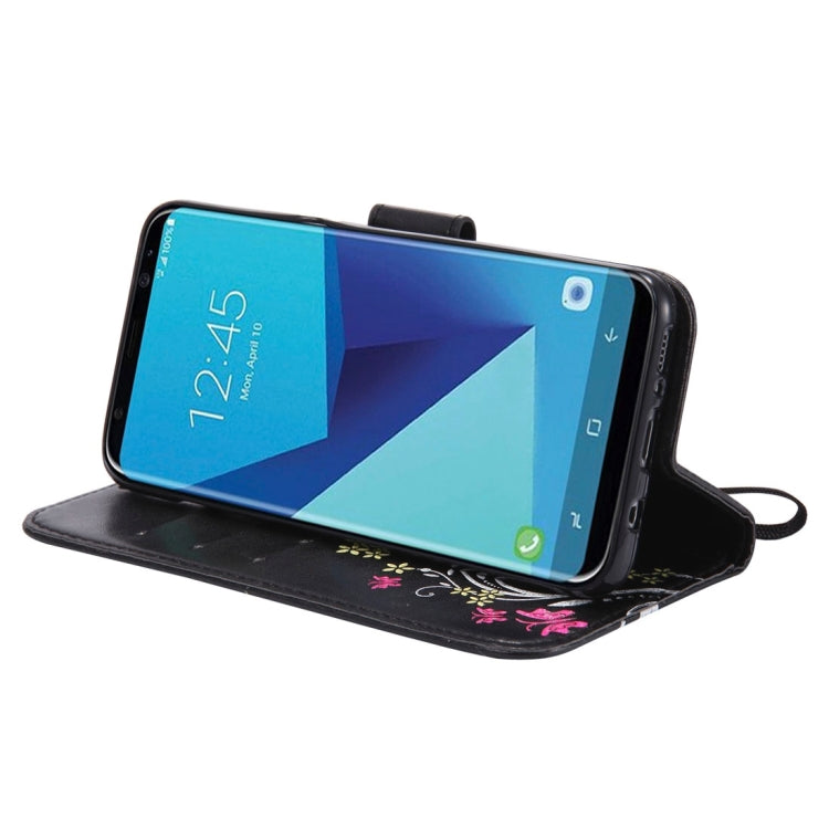 For Galaxy S8 Painted Butterfly Pattern Horizontal Flip Leather Case with Holder & Card Slots & Wallet & Lanyard