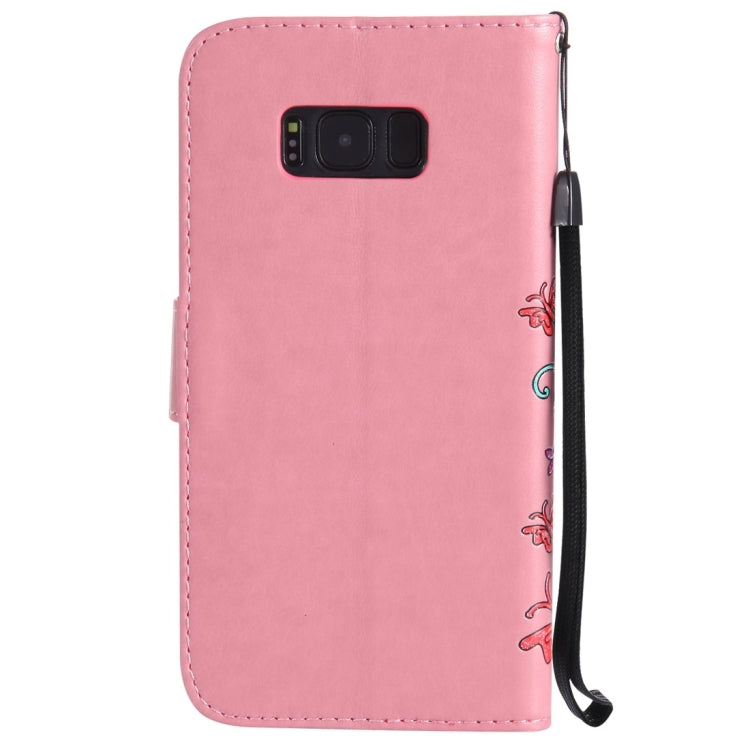 For Galaxy S8 Painted Butterfly Pattern Horizontal Flip Leather Case with Holder & Card Slots & Wallet & Lanyard