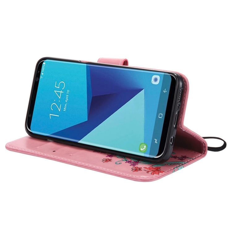 For Galaxy S8 Painted Butterfly Pattern Horizontal Flip Leather Case with Holder & Card Slots & Wallet & Lanyard